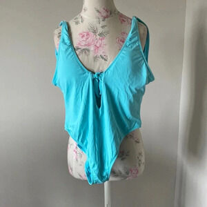 The Bikini Lab blue one piece bathing suit size L